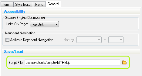 Select script name panel